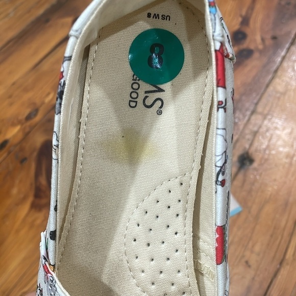 Tom’s Light Grey Holiday Cats Slip On Shoes size 8 - Picture 2 of 9